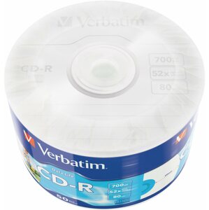 Média VERBATIM CD-R 700MB, 52x, printable, wrap 50 db