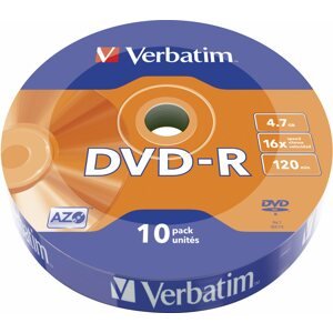 Média VERBATIM DVD-R AZO 4,7GB, 16x, wrap 10 db