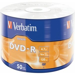 Média VERBATIM DVD-R DataLife 4,7GB, 16x, wrap 50 ks