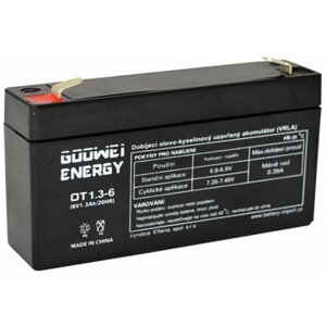 Akkumulátor szünetmentes tápegységhez GOOWEI ENERGY Karbantartásmentes ólom-sav akkumulátor OT1.3-6, 6V, 1.3Ah
