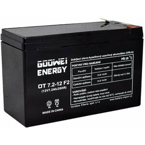Tölthető elem GOOWEI ENERGY Karbantartásmentes ólom-sav akkumulátor OT7.2-12L, 12V, 7,2Ah