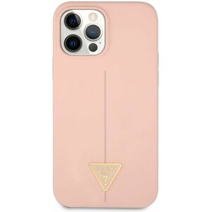 Telefon tok Guess Silicone Line Triangle tok Apple iPhone 12/12 Pro készülékhez Pink