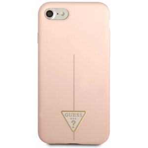 Telefon tok Guess Silicone Line Triangle borító Apple iPhone 7/8/SE2020/SE2022 készülékhez, Rózsaszín