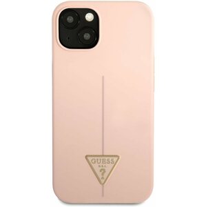 Telefon tok Guess Silicone Line Triangle borító Apple iPhone 13-hoz, Pink