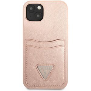 Telefon tok Guess 4G Saffiano Double Card  borító Apple iPhone 13-hoz, Pink