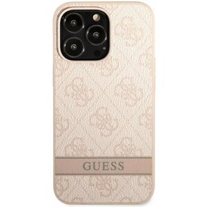 Telefon tok Guess PU 4G Stripe borító Apple iPhone 13 Pro-hoz, Pink
