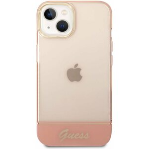 Telefon tok Guess PC/TPU Camera Outline Translucent Hátlap tok az iPhone 14 Plus készülékhez - rózsaszín