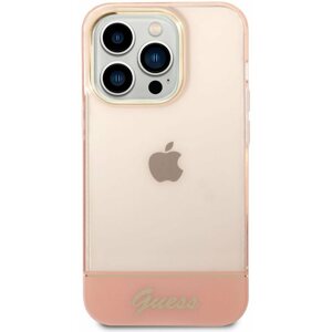 Telefon tok Guess PC/TPU Camera Outline Translucent Hátlap tok az iPhone 14 Pro Max készülékhez - rózsaszín