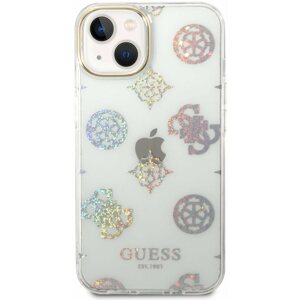 Telefon tok Guess PC/TPU Peony Glitter Hátlap tok az iPhone 14 készülékhez - fehér