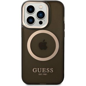 Telefon tok Guess Translucent MagSafe kompatibilis iPhone 14 Pro Max hátlap tok - fekete