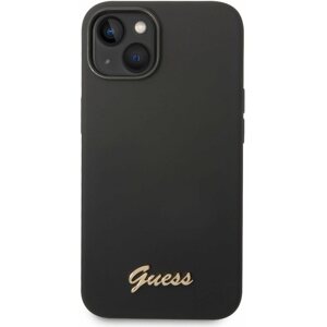 Telefon tok Guess Liquid Silicone Metal Logo hátlap iPhone 14 Plus Black készülékhez