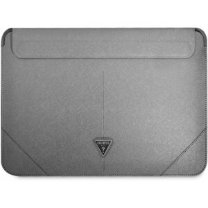 Laptop tok Guess Saffiano Triangle Metal Logo Computer Sleeve 16" Silver
