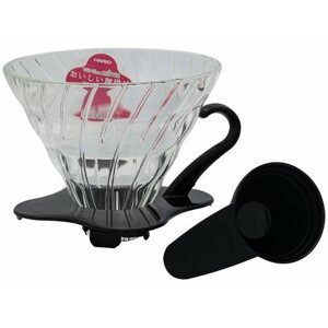 Filteres kávéfőző Hario Dripper V60-02, üveg, fekete