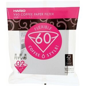 Kávéfilter Hario papírfilter V60-02 (VCF-02-100W), fehér, 100db