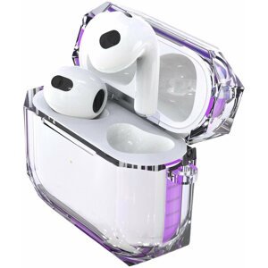 Fülhallgató tok Hishell Two Colour Clear Case for Airpods 3 purple