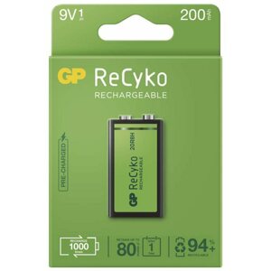 Tölthető elem GP ReCyko 200 (9V), 1 db