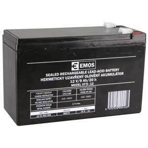 Akkumulátor szünetmentes tápegységhez EMOS Karbantartásmentes ólomakkumulátor 12 V/9 Ah, faston 6,3 mm