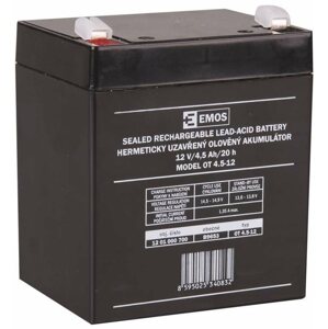 Akkumulátor szünetmentes tápegységhez EMOS Karbantartásmentes ólomakkumulátor 12 V/4,5 Ah, faston 4,7 mm
