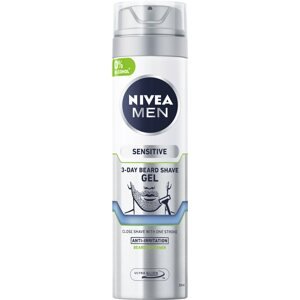 Borotvagél NIVEA Men 3-Day Beard Shave Gel Sensitive 200 ml