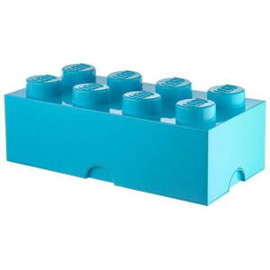 Tároló doboz LEGO tárolódoboz 250 x 500 x 180 mm - azúrkék