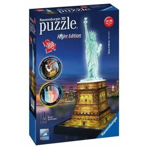 3D puzzle Ravensburger 3D 125968 Szabadság-szobor (Éjszaka)