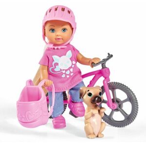 Játékbaba Simba Éva kerékpárral