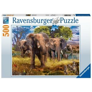 Puzzle Ravensburger 150403 Elefántcsalád, 500 darabos