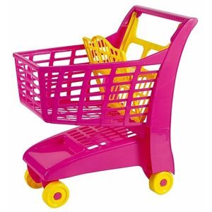 Játék kocsi Androni Bevásárlókocsi üléssel - rózsaszín