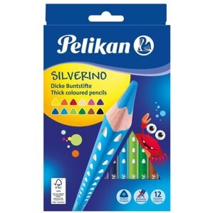 Színes ceruza Pelikan Silverino vastag 12 szín
