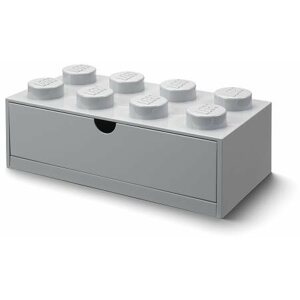 Tároló doboz LEGO asztali doboz 8 fiókkal - szürke