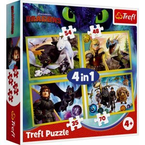 Puzzle Trefl Puzzle 4 az 1- ben hogyan tanítsd a sárkányodat