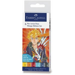 Dekormarker Faber-Castell Pitt Artist Pen Manga Shonen markerek, 6 szín