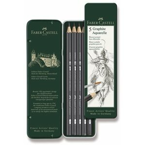 Ceruza Faber-Castell Aquarelle grafit ceruzák pléhdobozban, 5 db-os készlet