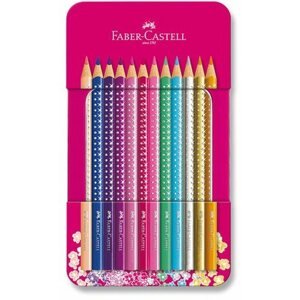 Színes ceruza Faber-Castell Sparkle színesceruzák, 12 szín design pléhdobozban