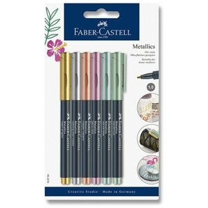 Dekormarker Faber-Castell Metallics markerek, 6 fémes szín