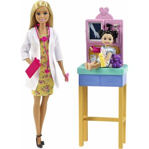 Játékbaba Barbie Foglalkozások - Gyermekorvos - szőke