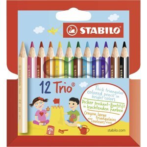 Színes ceruza STABILO Trio, erős és rövid 12 db tok