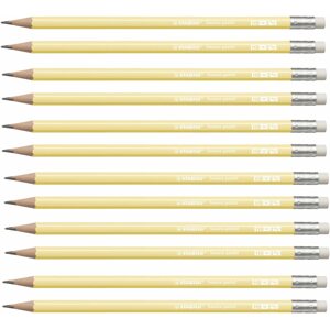 Ceruza STABILO Swano Pastel HB, pasztell, sárga, 12 db