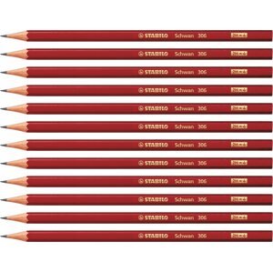 Ceruza STABILO Schwan, piros, 2H, 12 db
