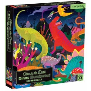 Puzzle Világító puzzle - Dinoszauruszok (500 db)
