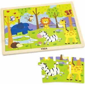 Fa kirakós játékok Fa puzzle 24 darab - állatkert