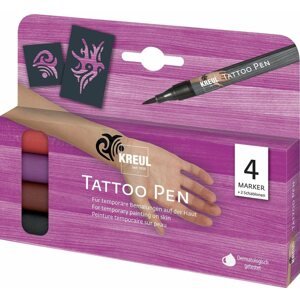 Filctoll KREUL "Tattoo Pen Set" Tetováló filctoll készlet, 4 db