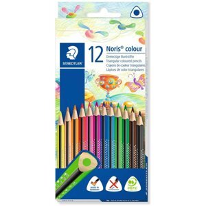 Színes ceruzák STAEDTLER "Noris Colour" zsírkréták, 12 szín, készlet, háromszög alakban