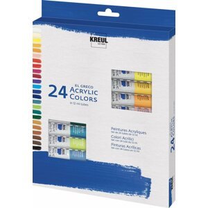 Szett KREUL "EL GRECO" akril festékkészlet, 24 szín, 12 ml-es tubusban