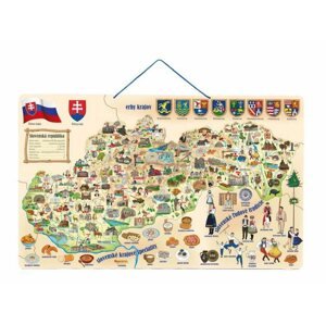 Térkép Woody Szlovákia mágneses térképe képekkel és társasjáték 3 az 1-ben