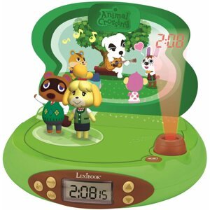 Projektor gyermekeknek Lexibook Animal Crossing 3D Projektoros óra hangokkal