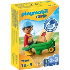 Figura Playmobil 70409 Építőmunkás talicskával