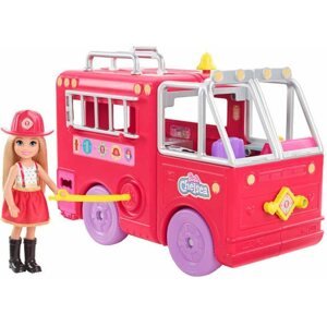Játékbaba autó Barbie Chelsea tűzoltóautó
