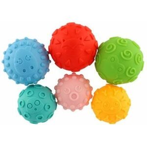 Míč pro děti Teddies Sada míčků 6ks s texturou gumové 6-8cm