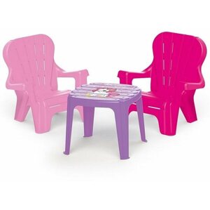 Játék bútor Dolu Kerti gyerekbútor szett Asztal és 2 db szék - Egyszarvú